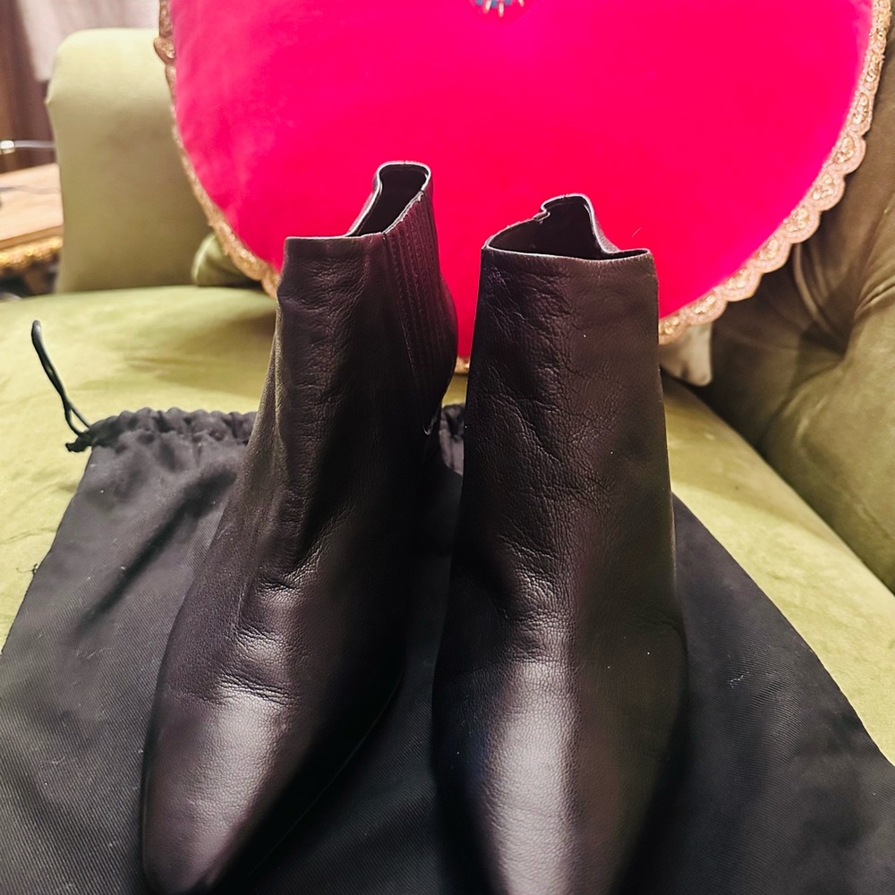 Theory Sleek Black Ankle Booties